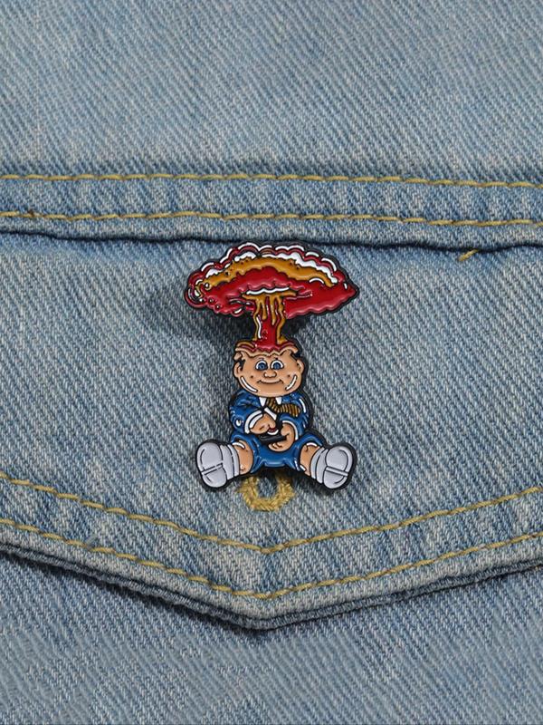 Cartoon Nuclear Bomb Design Brooch, Cute Enamel Pin Suitable for Backpacks, Jeans, Scarves, Hats Decoration, Fashion Accessories for Men & Women