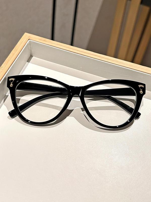 Simple Eyeglasses for Everyday Use, Leopard Pattern Cat Eye Frame Basic Eyeglasses, Fashion Eyewear for Men & Women, Perfect for Student Daily Use