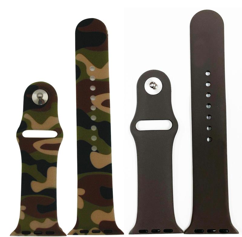 Olivia Pratt 2 Pack Silicone Watch Band - Camo and Solid Color