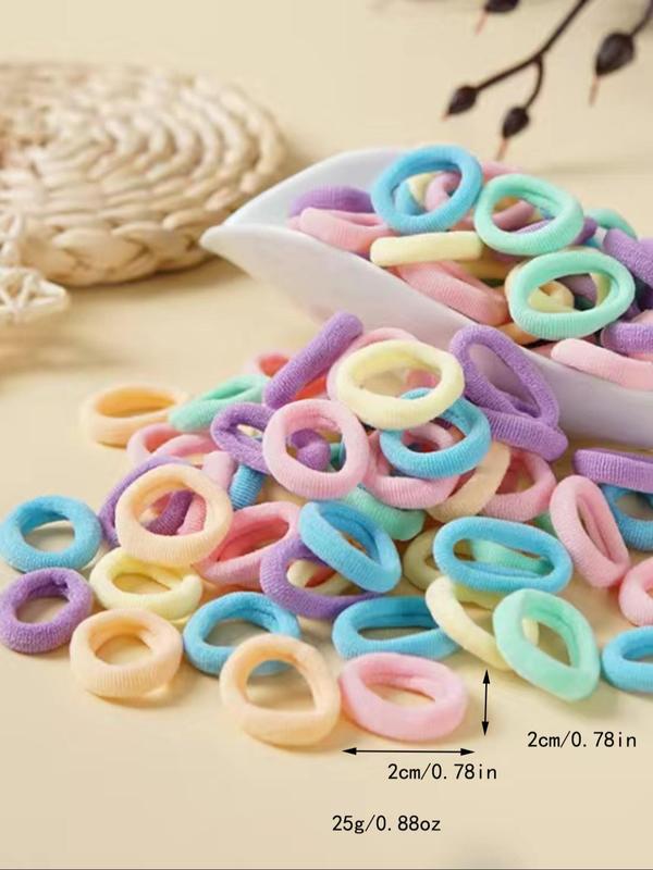 Mixed Color Cute Elastic Hair Ties (100pcs), High Stretch Hair Ties, Casual Versatile Hair Accessories for Women & Girls