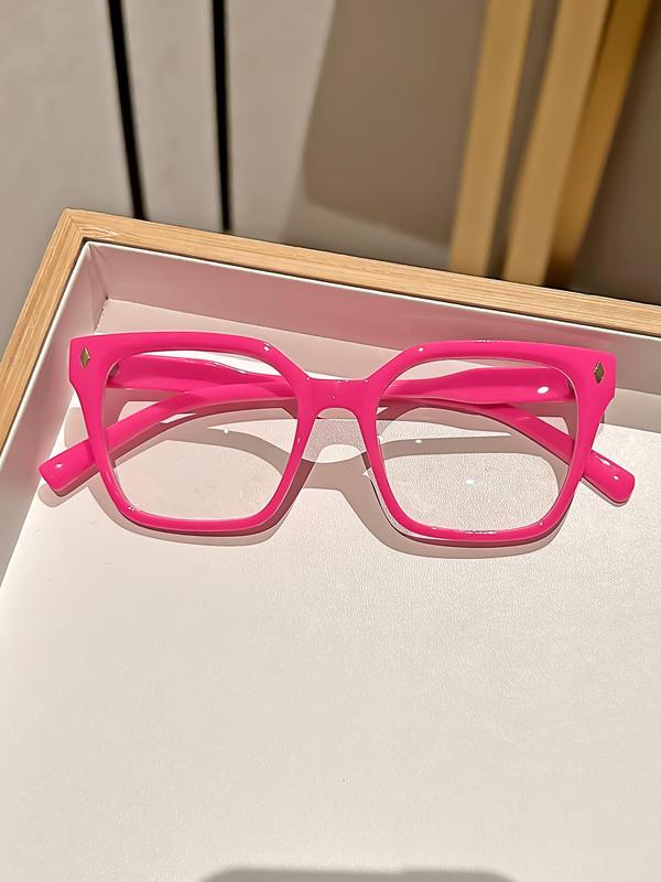 Unisex Vintage Square Frame Eyeglasses, Trendy Casual Eyeglasses for Everyday Use, Fashion Accessories for Outdoor Activities