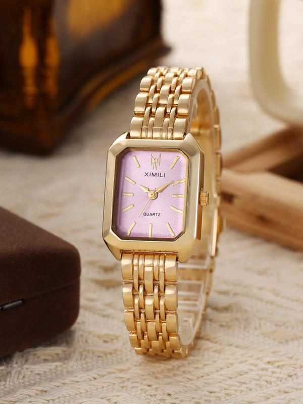 Women's Elegant Fashion Rectangle Dial Quartz Watch, Fashion Watch for Party, Daily Clothing Decor, Trendy All-match & Exquisite Watch for Birthday Gift Watches For Women