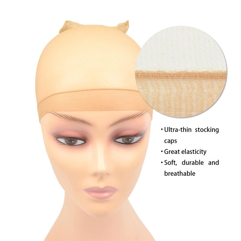 1 Pack(2pcs) Invisible Normal Wig Cap For Lace Front Wig Brown Color Wig Cap for Wig Stocking Wig Caps For Women