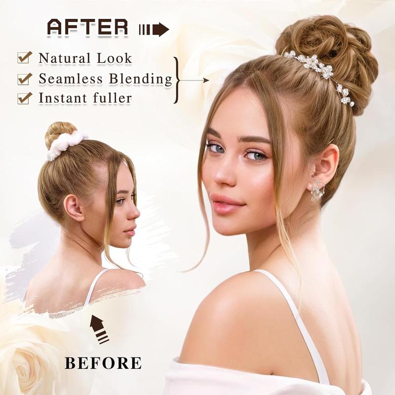 HMD Messy Bun Hair Piece for Women Hair Bun Hair Piece with Elastic Band Scrunchies Stretchy Fluffy Chignon Ponytail Hairpieces Updos