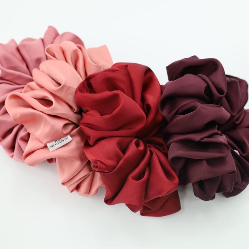 XXL Mulberry Silk Hair Scrunchies Hair Ties, Silk Ponytail Holder Silk Hair Tie, Silk Hair Accessories, Jumbo Silk Scrunchy Hair Tie, Large Hair Scrunchies Daily Casual