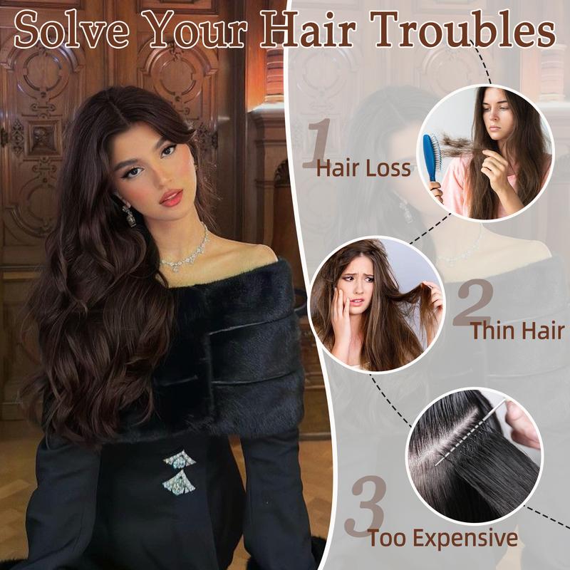 Vigorous Hair Extensions 7PCS & 6PCS Clip in Hair Extensions Soft and Natural Synthetic Hair Pieces for Thinning Hair Women