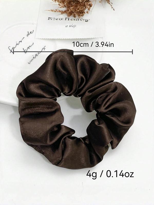 Solid Color Satin Scrunchies, High Stretch Hair Tie, Fashion Hair Accessories for Women & Girls, Minimalist Headwear Suitable for Thick Hair