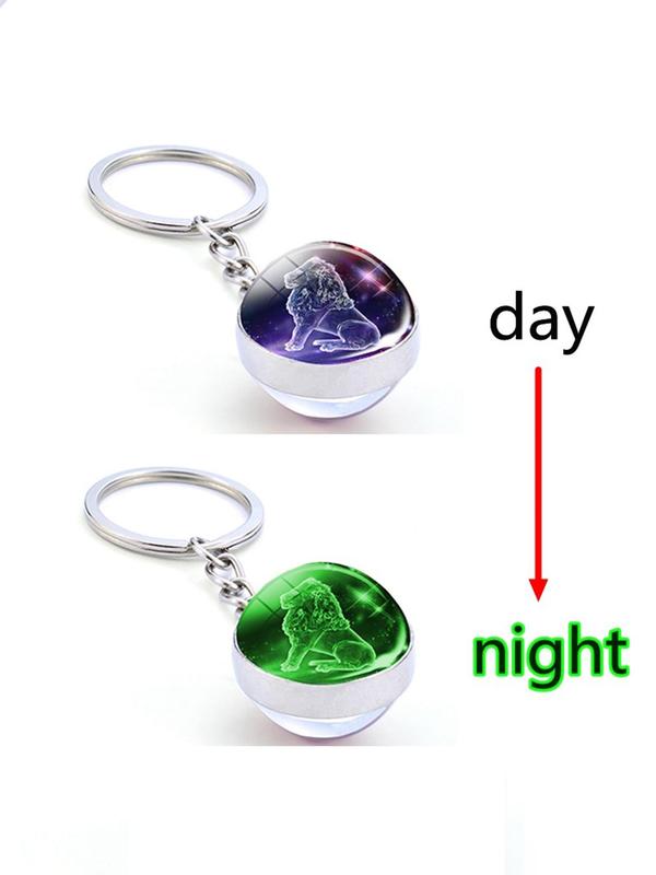 Constellation Luminous Keychain, Glass Ball Pendant, Zodiac Keychain, Fashion Accessories for Men & Women, Birthday Gifts, Party Favors, Holiday Gifts