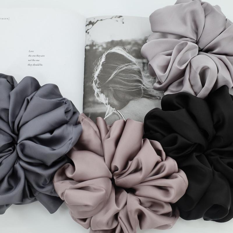 XXL Mulberry Silk Hair Scrunchies Hair Ties, Silk Ponytail Holder Silk Hair Tie, Silk Hair Accessories, Jumbo Silk Scrunchy Hair Tie, Large Hair Scrunchies Daily Casual