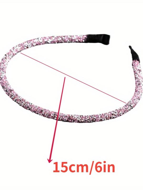 Rhinestone Decorated Thin Edge Headband, Elegant Hair Hoop for Women & Girls, Fashion Hair Accessories for Party, Daily Clothing Decor