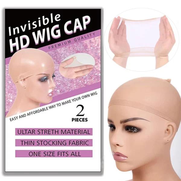 Tinashe Hair 2 Pieces (1 Packs) HD Wig Cap Thin Stocking Cap for Wig Hair Net For Lace Front Wigs