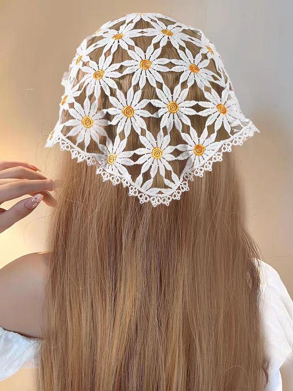 Fashion Flower Design Hair Band, Hollow Out Hair Band for Women & Girls, Cute Lovely Hair Accessories for Daily Wear