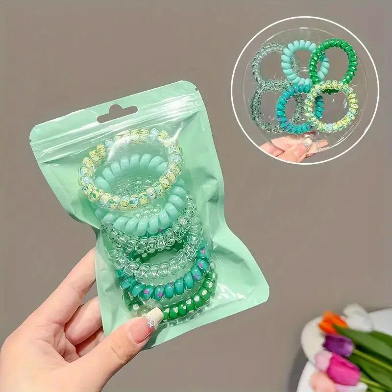 Colorful Coil Wire Hair Ties (30pcs), Elastic Hair Ties, Cute Hair Accessories For Women & Girls, Minimalist Headwear For Thick Hair