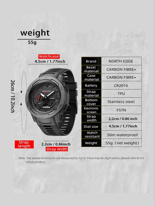 Men's Business Fashion Digital Watch, Sportive Wristwatch with Digital Display, Trendy Watch for Outdoor Activities