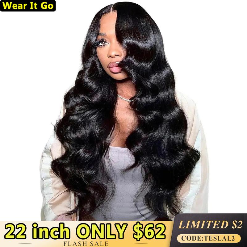 TESLAL Wear It and Go Glueless Wig Pre Cut HD Lace 6X6X1 Lace Wig  180% Density Body Wave Wig