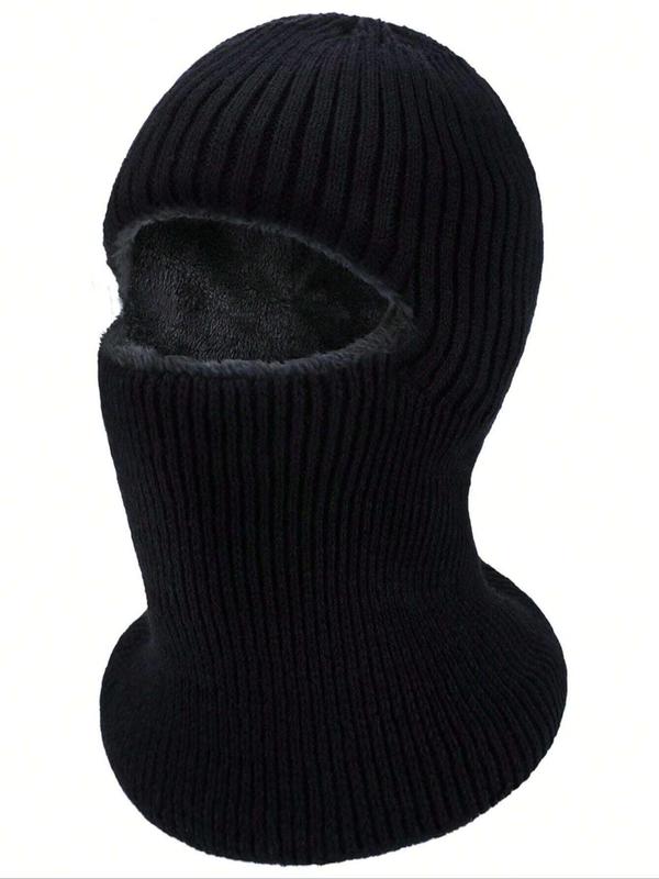 Solid Color Balaclava Hat, 2024 New Style Windproof Neck Full Face Mask, Knitted Balaclava Hat for Men & Women, Fashion Accessories for Fall & Winter