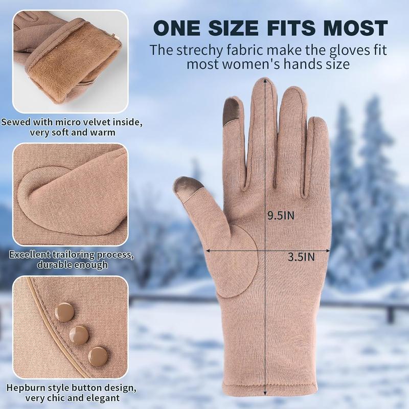 Women Winter Gloves With Touchscreen Fingers, 3 Pairs Fleece Lined Gloves for Women Cold Weather,Thick Windproof Gloves for Warm Wear(Black Gray Pink)