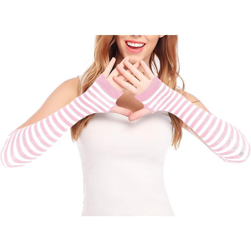 Punk Gothic Rock Long Arm Warmer Fingerless Gloves