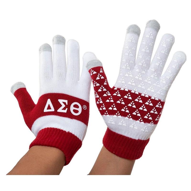 Delta Sigma Theta Knit Texting Gloves