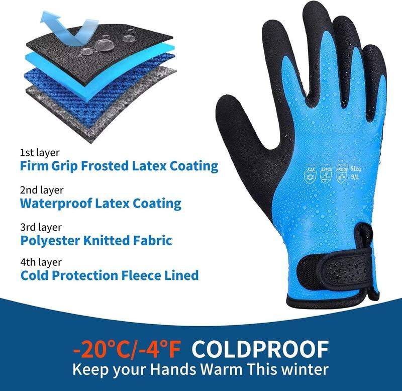 Waterproof Winter Work Gloves for Men Women, Freezer Gloves with Grip for Shoveling Snow