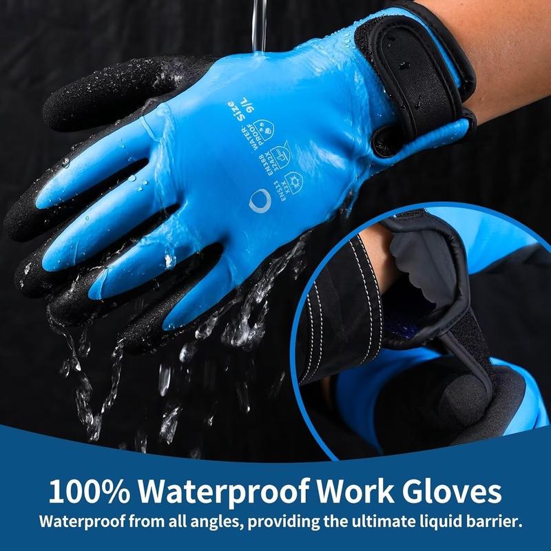 Waterproof Winter Work Gloves for Men Women, Freezer Gloves with Grip for Shoveling Snow