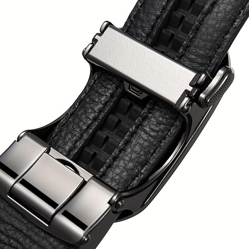 Fashion Casual Jeans M Letter Buckle Belt, Men's Simplicity Fashion Comfort Click Belt Belt