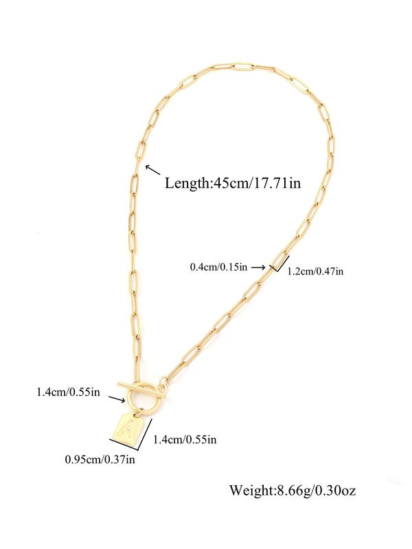 Fashion Letter Detail Pendant Necklace for Women, Stylish Clean Girl Jewelry for Party, Daily Clothing Decor, Trendy All-match & Exquisite Jewelry for Birthday Gift