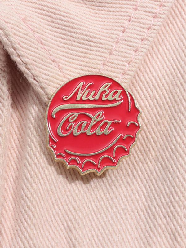 Coca Cola Bottle Cap Design Brooch, Cute Letter Pattern Brooch, Fashion Accessories for Men & Women, Creative Gift, Suitable for Daily Wear