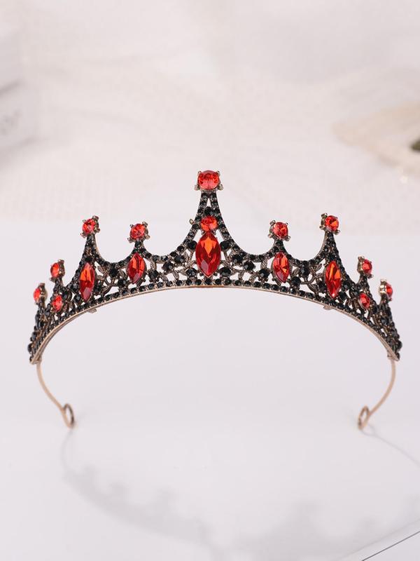 Rhinestone Decorated Crown Tiara for Wedding Party Decoration,  Exquisite Hollow out Design Tiara, Fashion Wedding Bridal Headwear