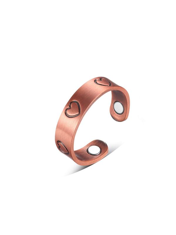 Fashion Heart Design Cuff Ring, 1 Count Casual Simple Plain Copper Ring for Women, Daily Clothing Decor, Trendy All-match & Exquisite Jewelry for Birthday Gift