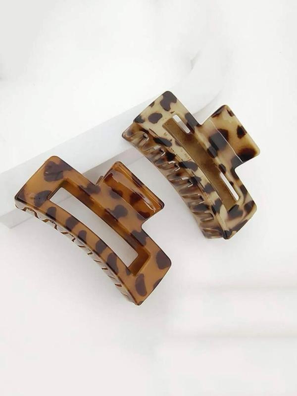 2024 New Style Leopard Pattern Hair Claws, Elegant Hair Accessories for Women & Girls, Minimalist Headwear Suitable for Thick Hair Hairstyles Ideas