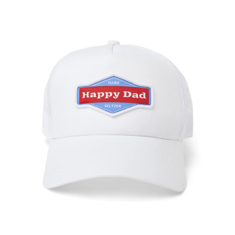 Happy Dad Trucker Hat (White)