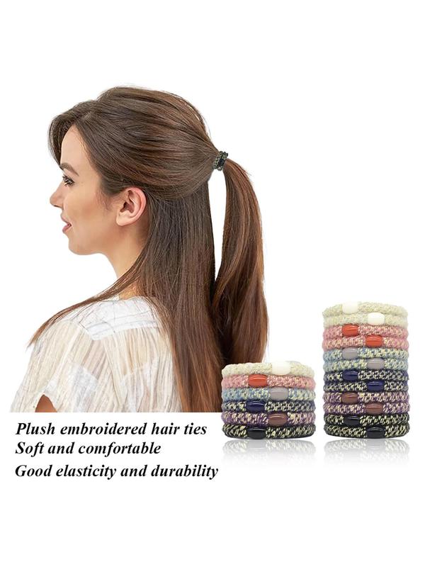 Colorblock Hair Tie, High Stretch Hair Tie, Fashion Hair Accessories for Women & Girls, Minimalist Headwear Suitable for Thick Hair