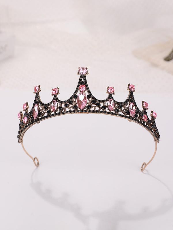 Rhinestone Decorated Crown Tiara for Wedding Party Decoration,  Exquisite Hollow out Design Tiara, Fashion Wedding Bridal Headwear