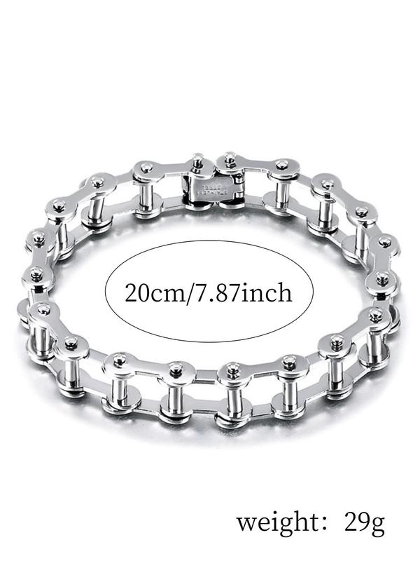 Punk Style Stainless Steel Motorcycle Chain Bracelet, Fashion Jewelry for Party, Daily Clothing Decor, Trendy All-match & Exquisite Jewelry for Birthday Gift