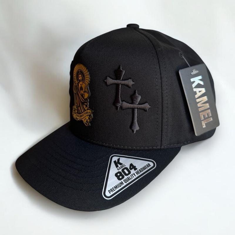 Saint Jude Snapback Hat with Embroidered 2 Crosses on Sides