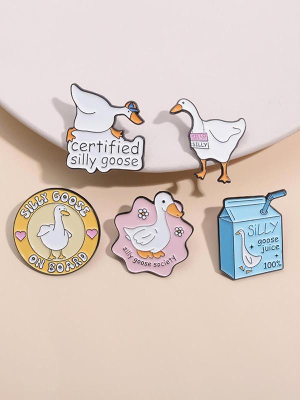 Summer Cute Cartoon Goose Design Brooch, Creative Animal Design Brooch Pins, Fashion Jewelry Accessories for Women & Men, Trendy All-match & Exquisite Brooches for Birthday Gift