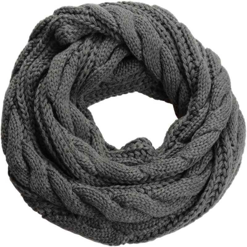 Womens Thick Ribbed Knit Winter Infinity Circle Loop Scarf