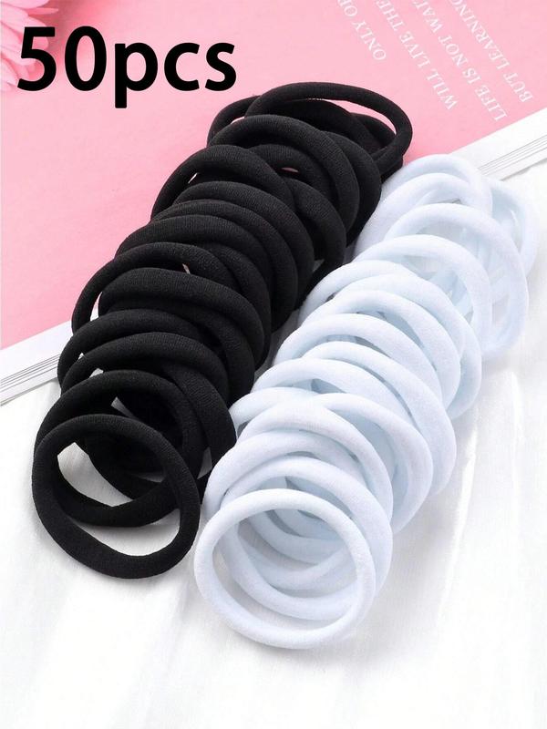 Solid Color High Elastic Hair Tie Set, Women's Versatile Hair Accessories, Casual Headwear Suitable for Thick Hair, Fashion Hair Accessories for Party, Daily Clothing Decor