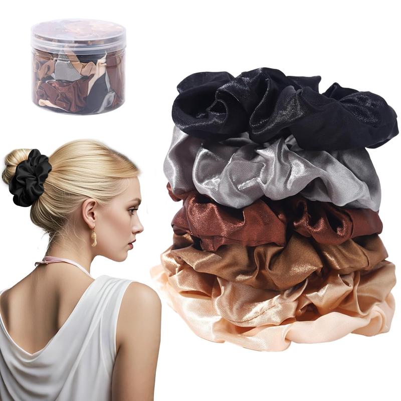 12 count Satin Silk Scrunchies Hair Ties for Women Girls,Satin Scrunchies Silk Hair Ties Silk Scrunchies Silk Scrunchies for Hair Hair Bands Ribbon Hair Bows Hair Accessories for Women Girls