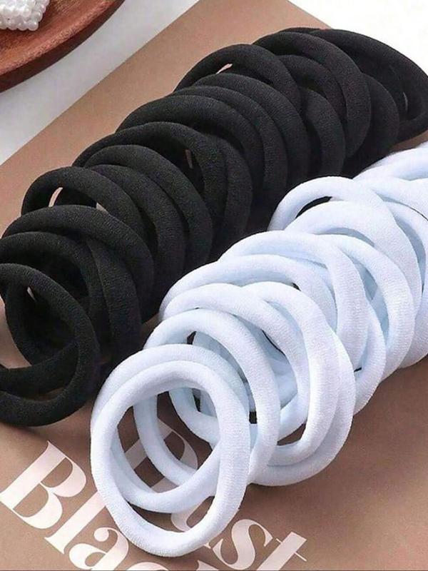 Random Color Solid Color Hair Tie, High Stretch Hair Tie, Casual Simple Hair Accessories for Women & Girls, Minimalist Headwear Suitable for Thick Hair