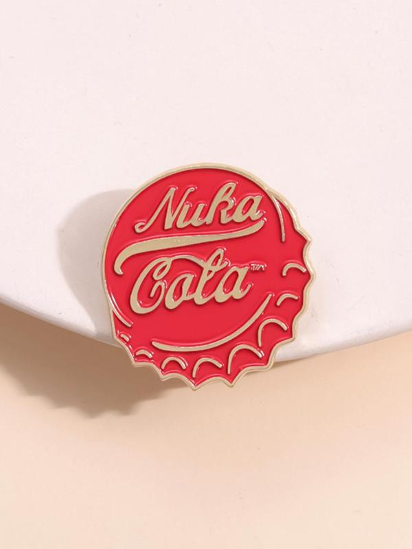 Coca Cola Bottle Cap Design Brooch, Cute Letter Pattern Brooch, Fashion Accessories for Men & Women, Creative Gift, Suitable for Daily Wear