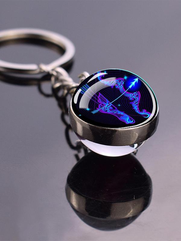 Constellation Design Keychain,  Creative Glass Pendant Keychain, Fashionable Keychain for Men & Women As Gift