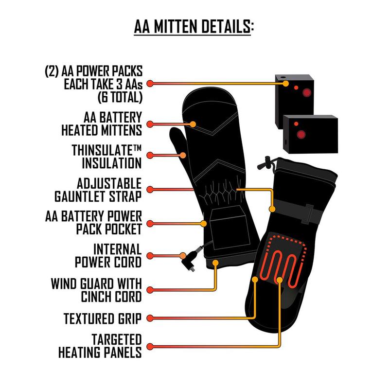 ActionHeat AA Battery Heated Mittens