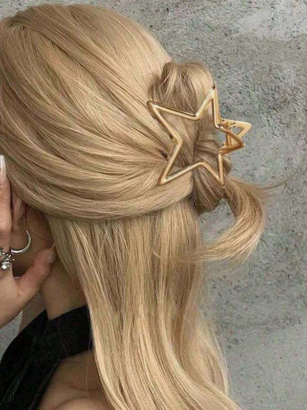 Star Shaped Hair Claw, Fashionable Hollow Out Star Design Hair Accessories for Women & Girls, Casual Versatile Hair Accessories for Daily Wear