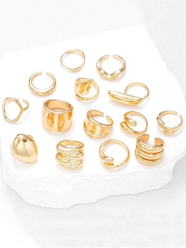 Women's Punk Mixed Style Rings, 14pcs set Exquisite Trendy Rings, Fashionable All-match Vintage Jewelry for Women As Gift for Party & Daily Decor, Promise Rings for Her