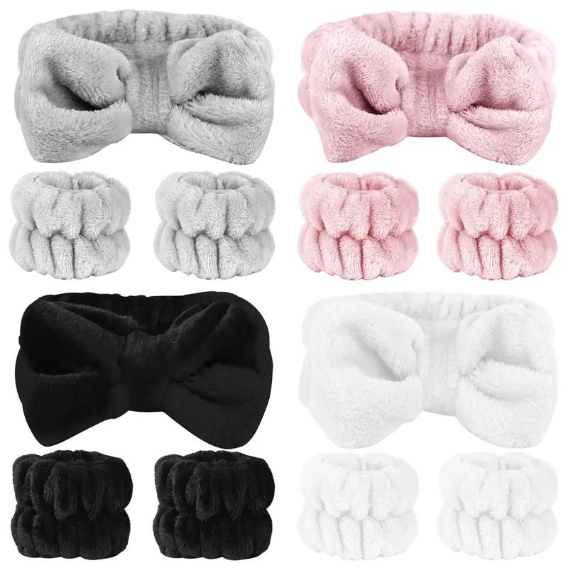 Wash Face Headbands For Women Coral Fleece Hair Bands Cuff Waterproof Bands Absorbent Wristbands Head Band Hair Accessories