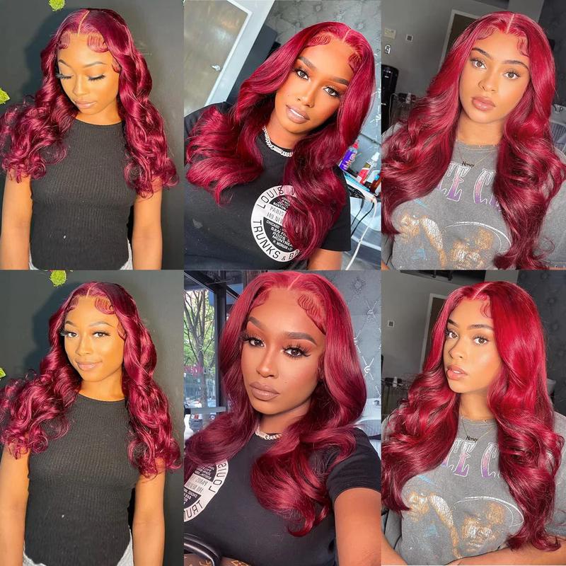 # 99J body wave wig Burgundy 13x6 full frontal human hair wigs