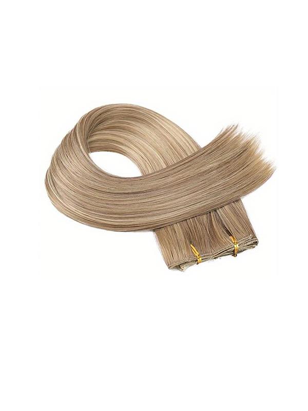 24 Inch Blonde Long Straight Hair Extension, Clip in Hair Extensions for Women, Striking Natural Fluffy Hairpieces for Daily & Party Hairstyle Decoration, 2024 Summer Fashion Accessories