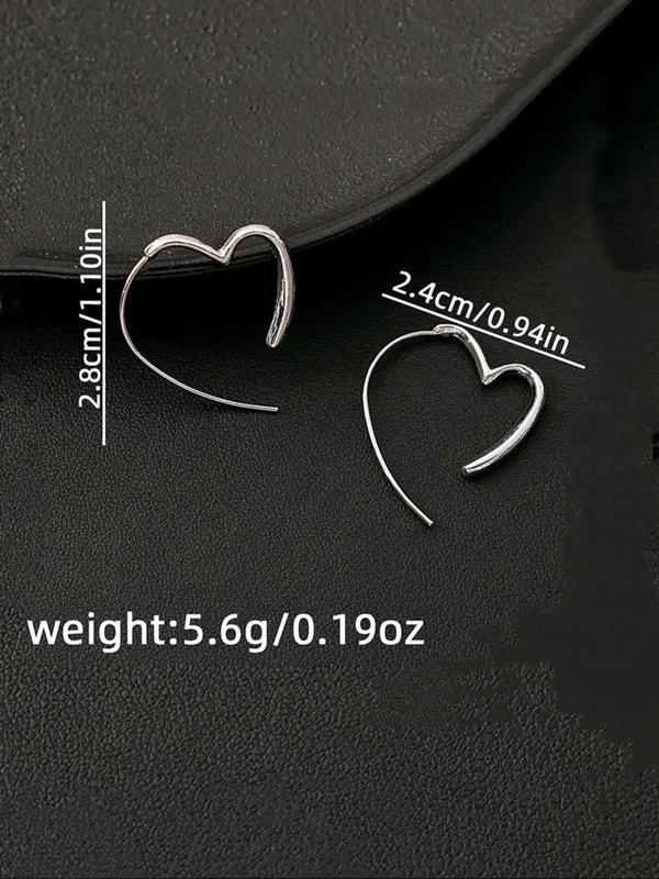 Women's Elegant Hollow Out Heart Design Hoop Earrings, Exquisite Trendy Hoop Earrings, Chic Gorgeous Jewelry As Gift for Girlfriend